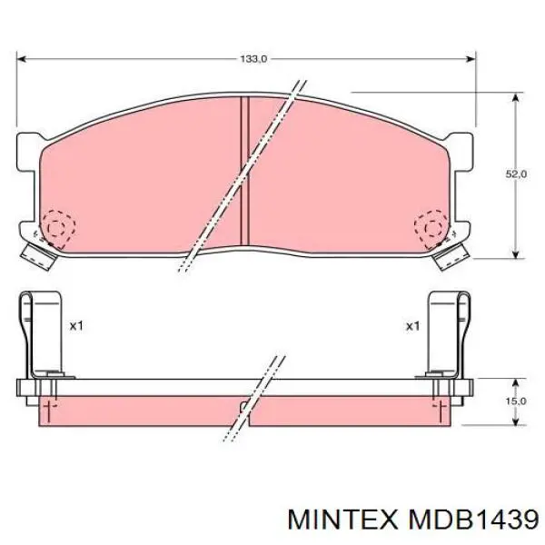 Колодки гальмівні передні, дискові MDB1439 Mintex