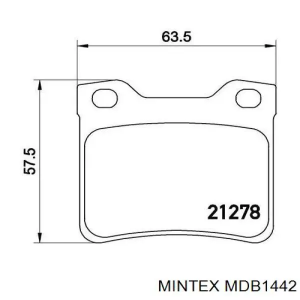 MDB1442 Mintex колодки гальмові задні, дискові
