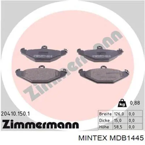 Задні гальмівні колодки Mintex MDB1445 ціна, від 15.43 USD