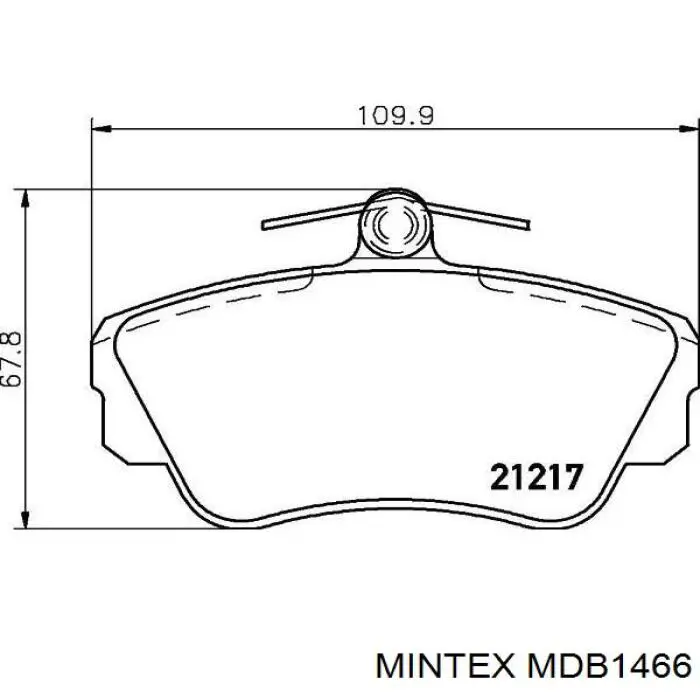 MDB1466 Mintex колодки гальмівні передні, дискові