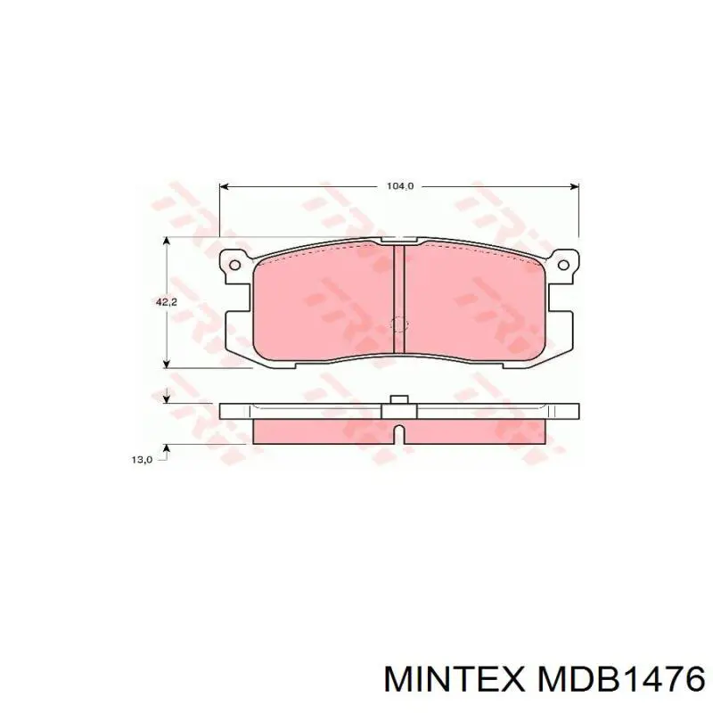 Задні гальмівні колодки MDB1476 Mintex