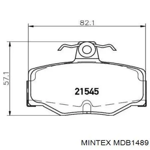 MDB1489 Mintex колодки гальмові задні, дискові