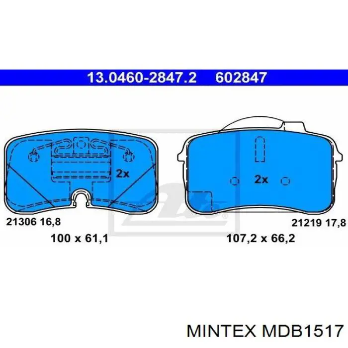 MDB1517 Mintex колодки гальмівні передні, дискові
