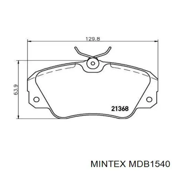 MDB1540 Mintex колодки гальмівні передні, дискові