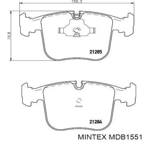 MDB1551 Mintex колодки гальмівні передні, дискові
