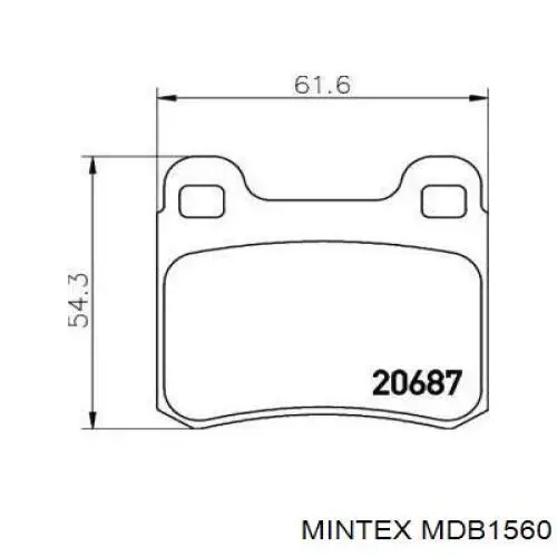 MDB1560 Mintex колодки гальмові задні, дискові