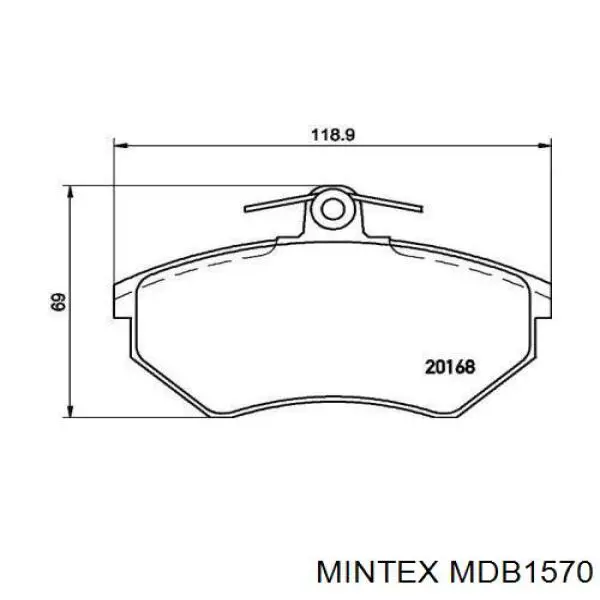 MDB1570 Mintex колодки гальмівні передні, дискові