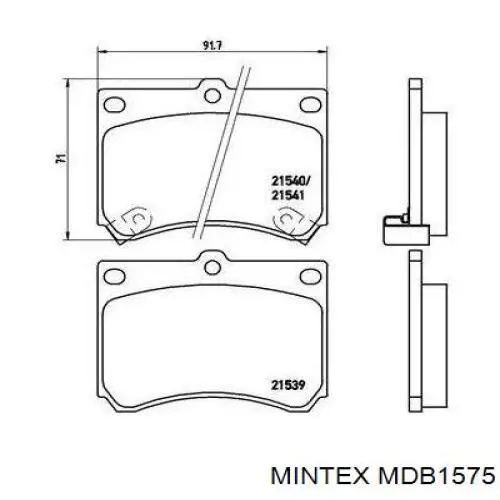 Гальмівні колодки Mintex MDB1575 ціна, від 13.79 USD