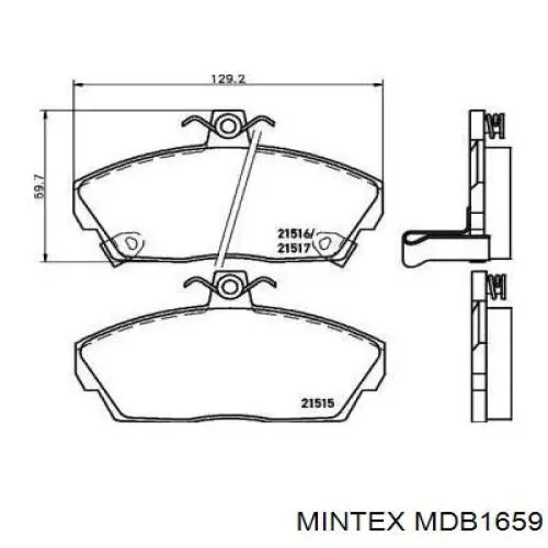 MDB1659 Mintex колодки гальмівні передні, дискові