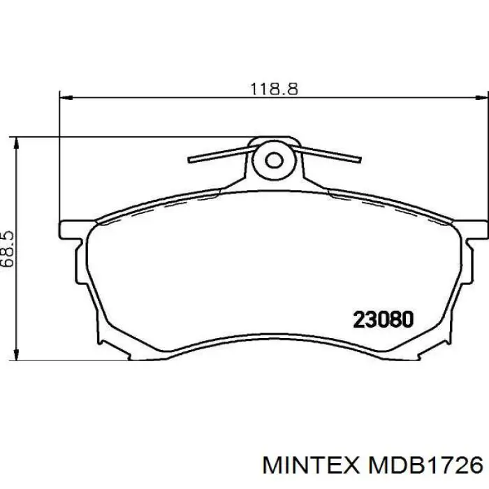 MDB1726 Mintex колодки гальмівні передні, дискові