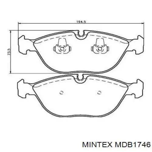 MDB1746 Mintex колодки гальмівні передні, дискові