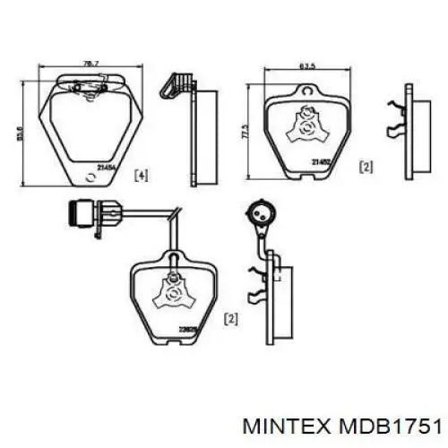 MDB1751 Mintex колодки гальмівні передні, дискові