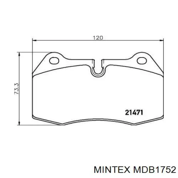 Колодки гальмівні передні, дискові MDB1752 Mintex