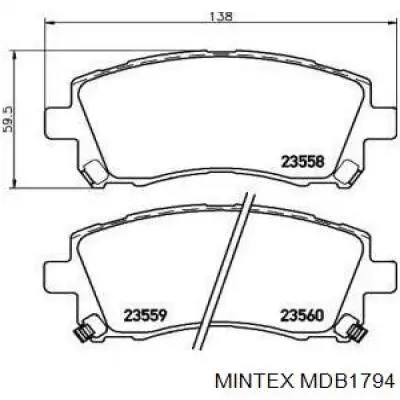 Передні тормозні колодки MDB1794 Mintex