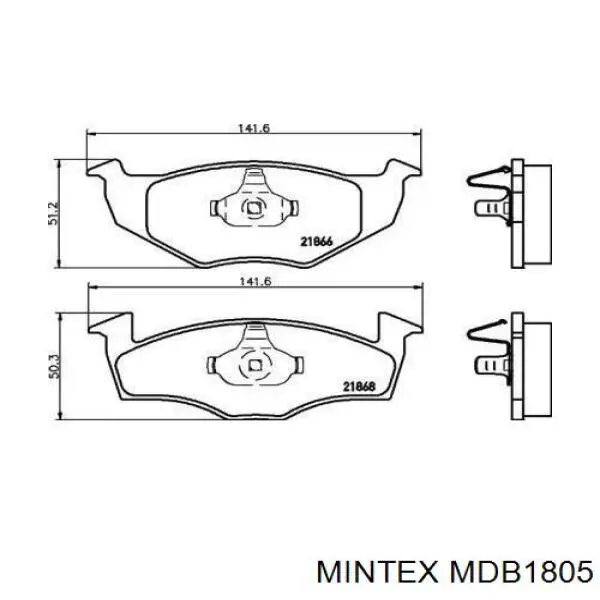 Гальмівні колодки Mintex MDB1805 ціна, від 17.00 USD