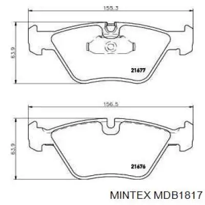 Купити MDB1817 Mintex Колодки гальмівні передні, дискові