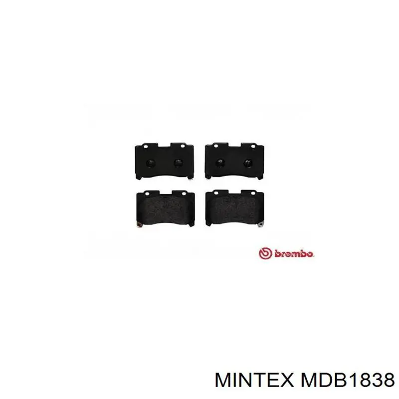 Колодки гальмівні передні, дискові MDB1838 Mintex