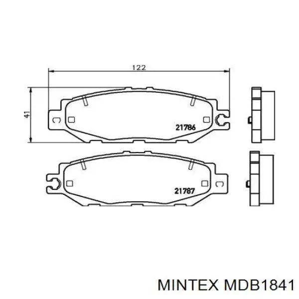 Колодки гальмові задні, дискові MDB1841 Mintex