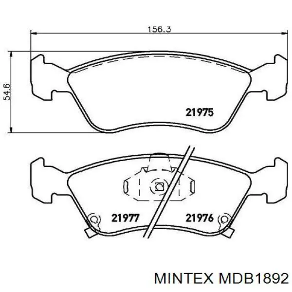 MDB1892 Mintex колодки гальмівні передні, дискові
