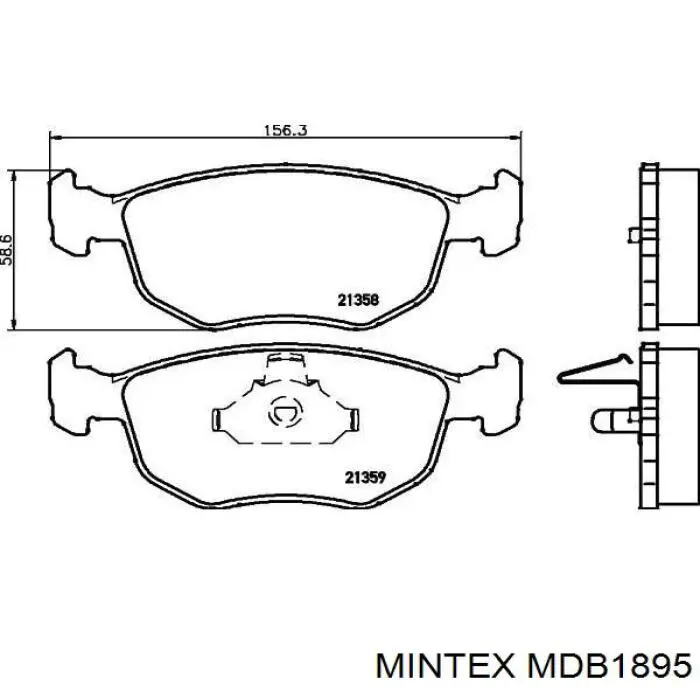 MDB1895 Mintex колодки гальмівні передні, дискові