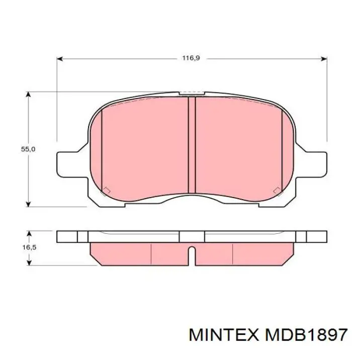 MDB1897 Mintex колодки гальмівні передні, дискові