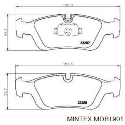MDB1901 Mintex колодки гальмівні передні, дискові