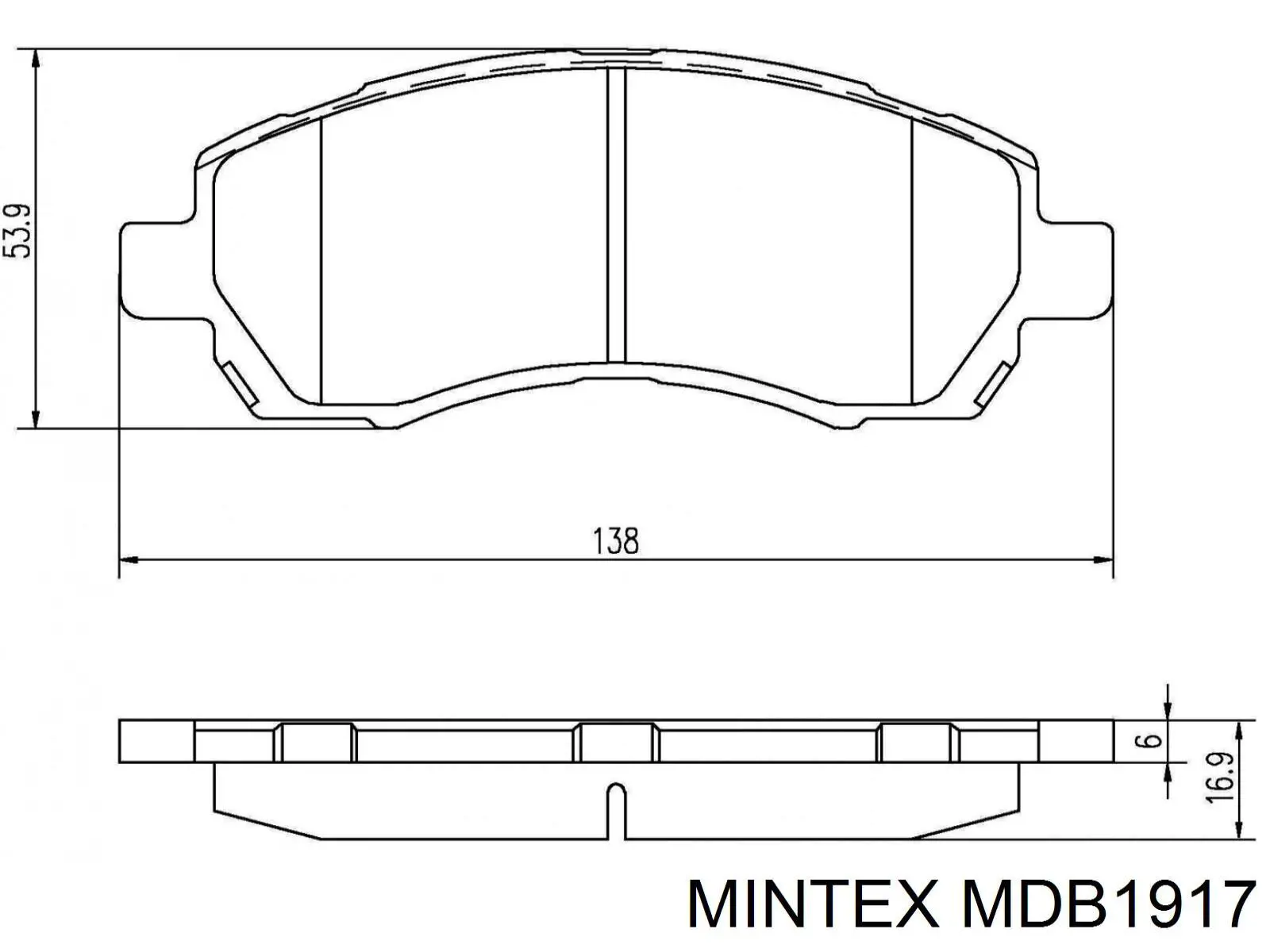 MDB1917 Mintex колодки гальмівні передні, дискові