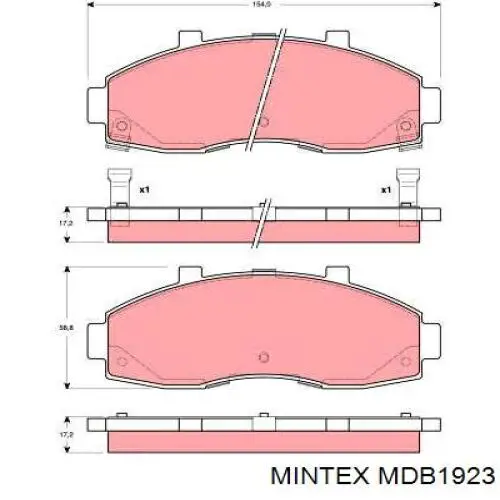 MDB1923 Mintex Передні гальмівні колодки