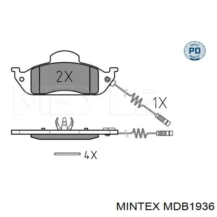 MDB1936 Mintex колодки гальмівні передні, дискові