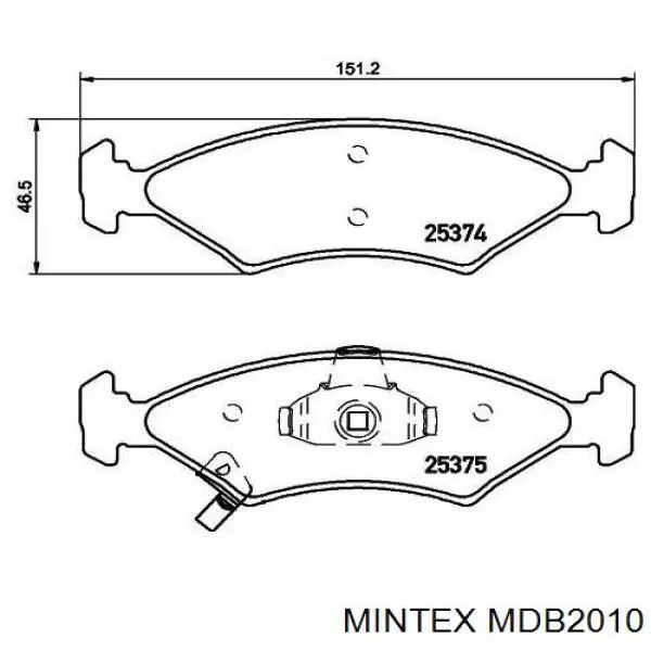 MDB2010 Mintex колодки гальмівні передні, дискові