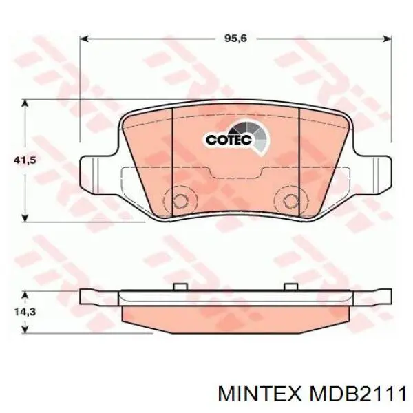 Купити MDB2111 Mintex Задні колодки