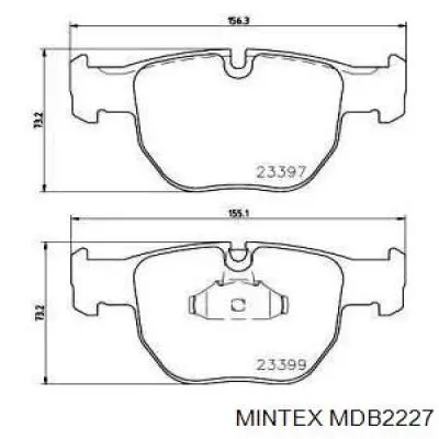 Купити MDB2227 Mintex Колодки гальмівні передні, дискові