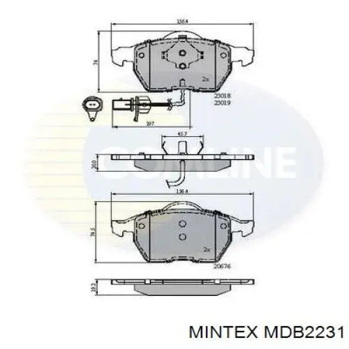 Передні тормозні колодки MDB2231 Mintex