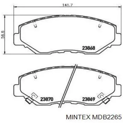 Гальмівні колодки Mintex MDB2265 ціна, від 25.31 USD