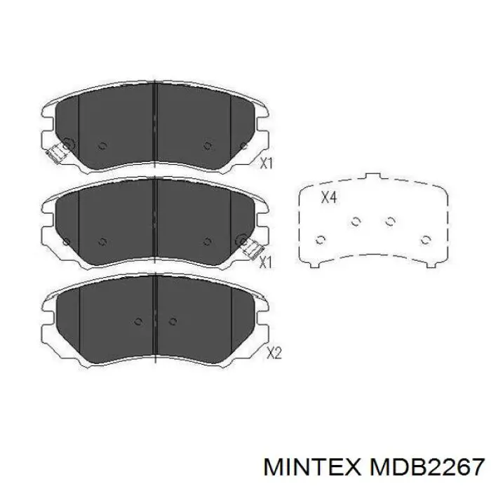 Купити MDB2267 Mintex Колодки гальмівні передні, дискові