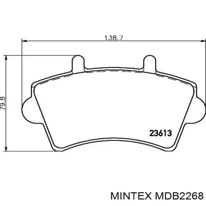 Колодки гальмівні передні, дискові MDB2268 Mintex