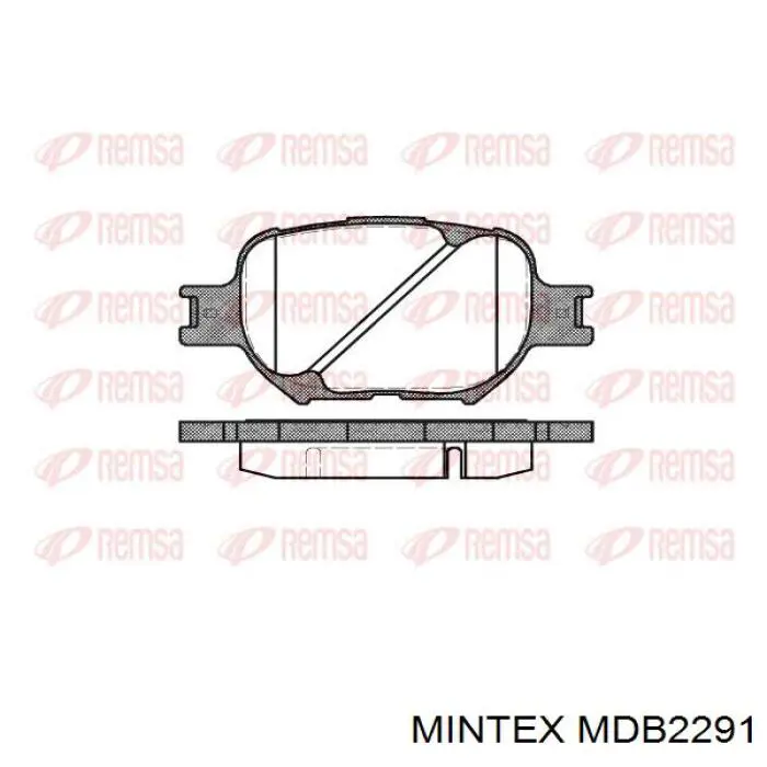 Колодки гальмівні передні, дискові MDB2291 Mintex