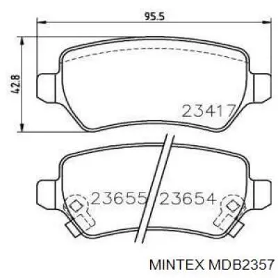 Задні гальмівні колодки Mintex MDB2357 ціна, від 14.63 USD