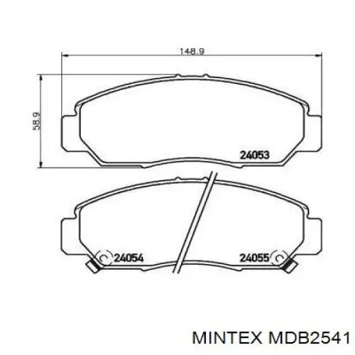 MDB2541 Mintex колодки гальмівні передні, дискові