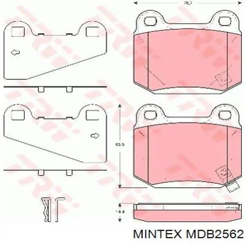 Задні гальмівні колодки Mintex MDB2562 ціна, від 19.92 USD