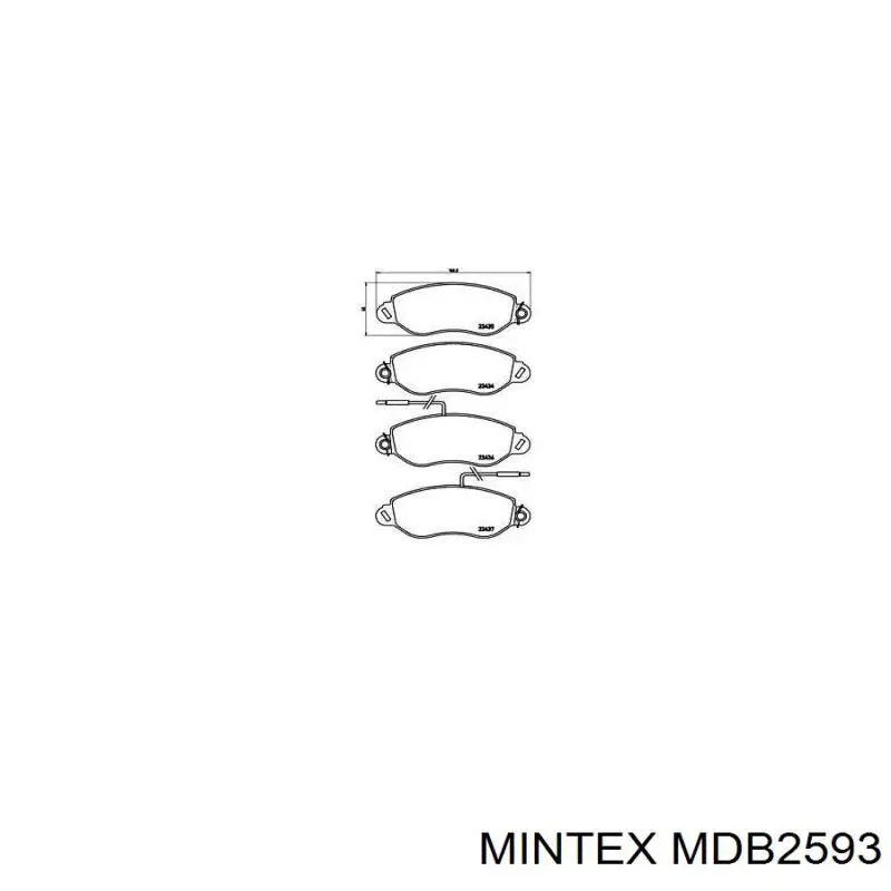 MDB2593 Mintex колодки гальмівні передні, дискові