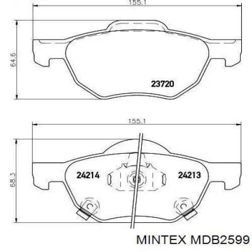 Гальмівні колодки Mintex MDB2599 ціна, від 25.34 USD