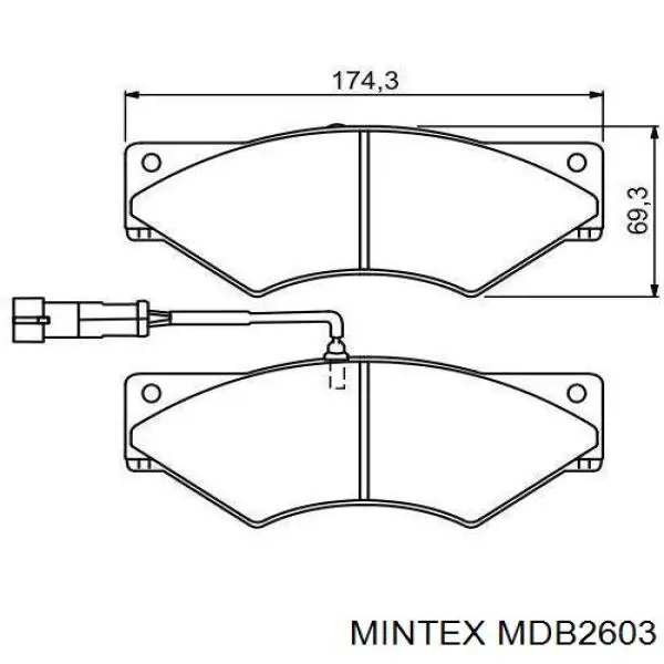 MDB2603 Mintex колодки гальмівні передні, дискові