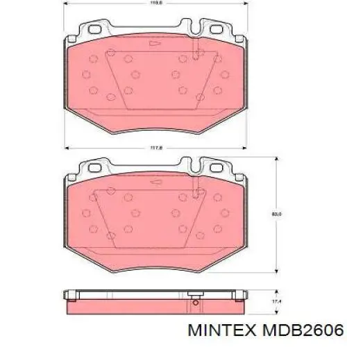 Купити MDB2606 Mintex Колодки гальмівні передні, дискові
