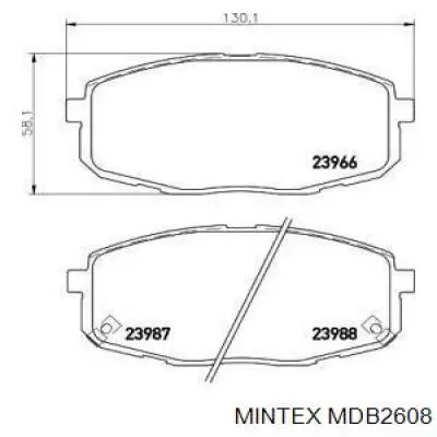 MDB2608 Mintex колодки гальмівні передні, дискові