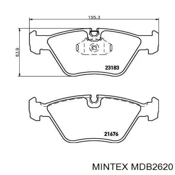 MDB2620 Mintex колодки гальмівні передні, дискові