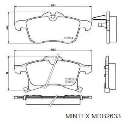 MDB2633 Mintex Передні гальмівні колодки