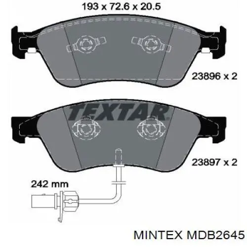 Гальмівні колодки Mintex MDB2645 ціна, від 60.51 USD
