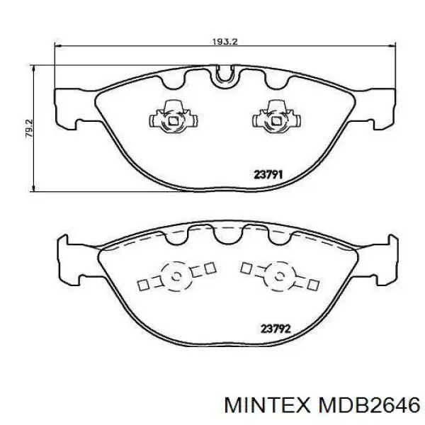 MDB2646 Mintex Передні гальмівні колодки