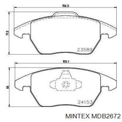 MDB2672 Mintex колодки гальмівні передні, дискові